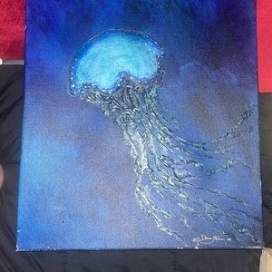 Blue Jellyfish Canvas Art